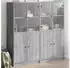vidaXL Bücherschrank mit Türen Grau Sonoma 136x37x142cm Holzwerkstoff (3206529)