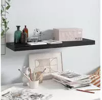 vidaXL Schweberegal Hochglanz-Schwarz 80x23,5x3,8 cm MDF