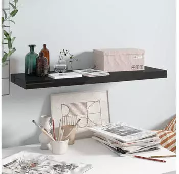 vidaXL Schweberegal Hochglanz-Schwarz MDF 80x23,5x3,8cm (323772)