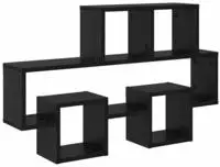 vidaXL Wandregal Schwarz Eichen-Optik 82 x 15 x 51 cm Holzwerkstoff