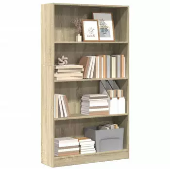 vidaXL B&uuml;cherregal Sonoma-Eiche 80x24x143cm Holzwerkstoff (857846)