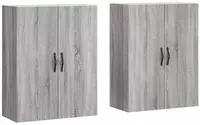 Wandschr&auml;nke 2 Stk. Grau Sonoma Holzwerkstoff - Vidaxl