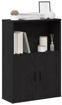 vidaXL B&uuml;cherregal Schwarz Eichen-Optik 60x24x85cm Holzwerkstoff (860410)