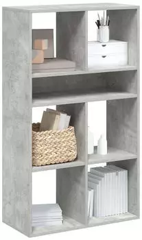 vidaXL B&uuml;cherregal Betongrau 66x31x112cm Sperrholz (860304)
