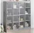 vidaXL Bücherschrank mit Türen Betongrau 136x37x142cm Holzwerkstoff (3206520)