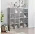 vidaXL Bücherschrank mit Türen Betongrau 136x37x142cm Holzwerkstoff (3206520)