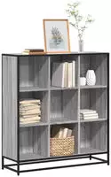 vidaXL B&uuml;cherregal Grau Sonoma 97,5x33x107,5 Holzwerkstoff und Metall