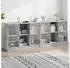 vidaXL Bücherregal mit Türen Holzwerkstoff Grau 204x37x75cm (3206534)