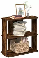 vidaXL B&uuml;cherregal 3 B&ouml;den R&auml;uchereiche 60x30x60 cm Holzwerkstoff