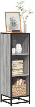 vidaXL B&uuml;cherregal Grau Sonoma 33,5x33x107,5cm Holzwerkstoff (849157)