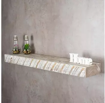 levandeo Wandregal Holz Massiv Shabby Chic Vintage 100x20cm