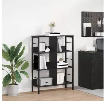 vidaXL B&uuml;cherregal Schwarz Eichen-Optik Holzwerkstoff 82x32x112cm (883988)