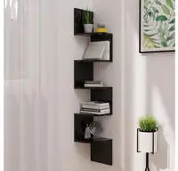 vidaXL Wand-Eckregal Hochglanz-Schwarz 19x19x123 cm Holzwerkstoff