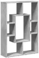 vidaXL B&uuml;cherregal Betongrau 63x20x90 cm Holzwerkstoff