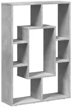 vidaXL B&uuml;cherregal 7 F&auml;cher Betongrau 63x20x90cm Holzwerkstoff (858141)