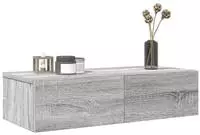 vidaXL Wandregal mit Schubladen Grau Sonoma 60x26,5x15cm Holzwerkstoff