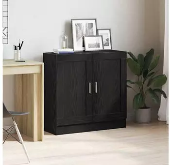 vidaXL B&uuml;cherregal Schwarz Eichen-Optik 82,5x30,5x80cm (862515)