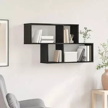 vidaXL Wandregal Schwarze Eiche MDF 100x25x53cm (869197)