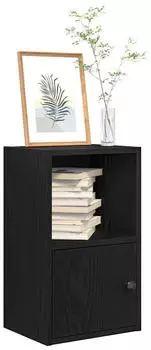 vidaXL B&uuml;cherregal Holzwerkstoff Schwarz Eichen-Optik 31x24x52cm (860320)