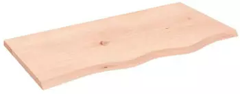 vidaXL Wandregal Baumkante Massivholz Eiche 80x40x2cm