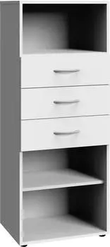 Wimex Multiraumkonzept Standregal 3 Schubladen Holzwerkstoff Wei&szlig; (40x40x126cm)