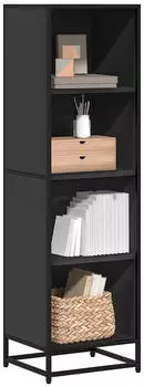 vidaXL B&uuml;cherregal Holzwerkstoff Schwarz 40x35x139cm (849124)