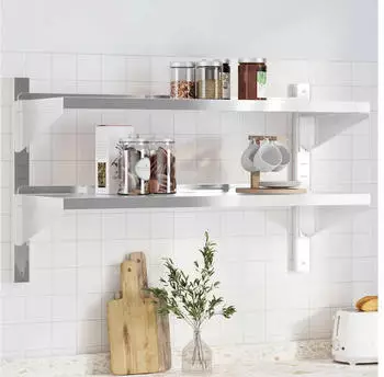vidaXL K&uuml;chenregal 2 B&ouml;den Edelstahl (30309)