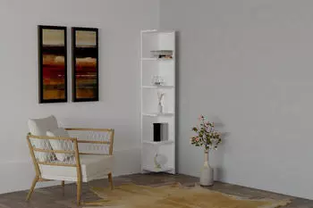 Hanah Home Ravella Eckregal Holz Weiß 25x25x160cm