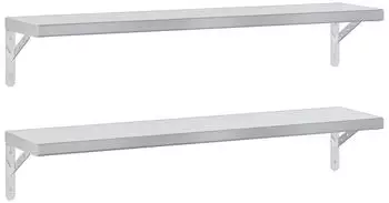 vidaXL Wandregale 2 Stk. 100x23,5cm Silber Edelstahl (3214504)