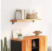 vidaXL Wandregal 70x30x2,5 cm Rechteckig Massivholz Akazie Baumkante