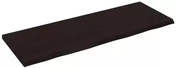 vidaXL Wandregal Massivholz Eiche behandelt Dunkelbraun 140x50x(2-4)cm (363824)