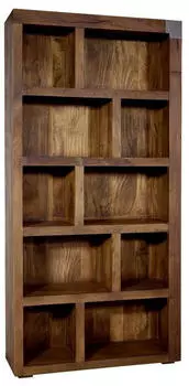 Massivmoebel24 Amsterdam #21 Standregal Mangoholz 100x35x204cm braun lackiert (09-350-877-0021)