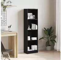vidaXL B&uuml;cherregal Schwarz Eichen-Optik 40x24x143 cm Holzwerkstoff