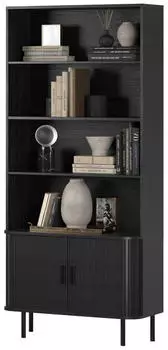 trendteam Ronin WO Standregal mit Jalousie-Schiebet&uuml;ren, Schwarz, 80x172x40cm (234314532)