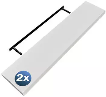 Casaria Schweberegale 2er Set MDF Matt Wei&szlig; 110cm 15kg (996369)