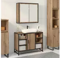 vidaXL Wandregal mit Regal Wandmontiert Artisan-Eiche 65 x 20 x 60 cm