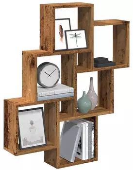 vidaXL Wandregal W&uuml;rfelform Altholz-Optik 78x15x93cm Holzwerkstoff (856594)