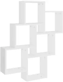 vidaXL Wandregal W&uuml;rfel Holzwerkstoff Wei&szlig; 78x15x93cm (807169)