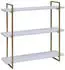MCW Wandregal K78 3 Regalböden Holz/Metall 60x60x18cm, weiß/gold (MCW-K78)