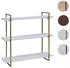 MCW Wandregal K78 3 Regalböden Holz/Metall 60x60x18cm, weiß/gold (MCW-K78)