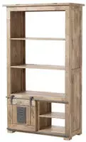 Massivmoebel24 - Raumteiler Mango 100x45x175 Whitewash Lackiert Railway 395