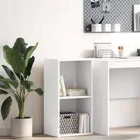 vidaXL B&uuml;cherregal 2 F&auml;cher Wei&szlig; 40x30x76,5 cm Holzwerkstoff