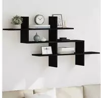 vidaXL Wandregal Schwarz Eichen-Optik 124,5x18x60,5 cm Holzwerkstoff