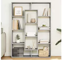 vidaXL B&uuml;cherregal Betongrau 102x29x143 cm Holzwerkstoff