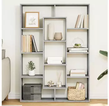 vidaXL B&uuml;cherregal Betongrau 102x29x143cm Holzwerkstoff (3310301)