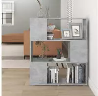 vidaXL B&uuml;cherregal Raumteiler Betongrau 80x24x94 cm Holzwerkstoff