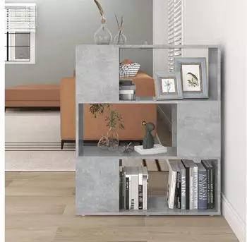 vidaXL B&uuml;cherregal Raumteiler Holzwerkstoff Betongrau 80x24x94cm (809129)