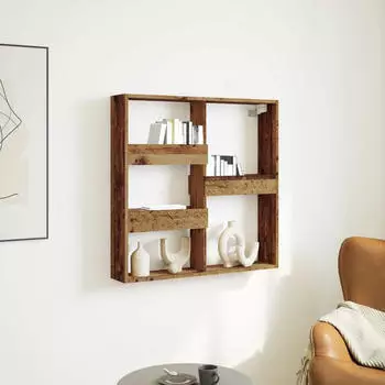 vidaXL Wandschrank Altholz-Optik 80x15x80cm Holzwerkstoff (854551)