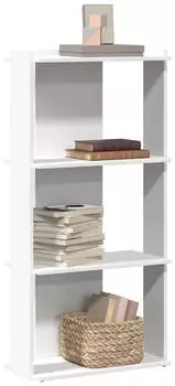 vidaXL B&uuml;cherregal 3 B&ouml;den Holzwerkstoff Wei&szlig; 60x30x120cm (860265)