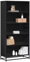 vidaXL B&uuml;cherregal Schwarz 80,5x35x170,5 cm Holzwerkstoff